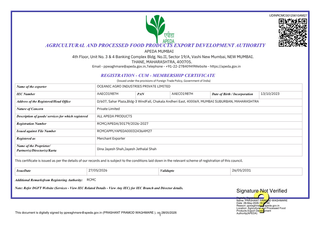 APEDA RCMC